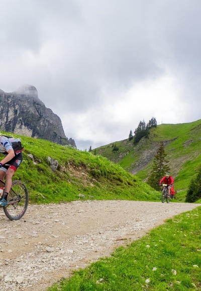 Teilnehmer des MTB-Marathon Pfronten auf dem Breitenberg