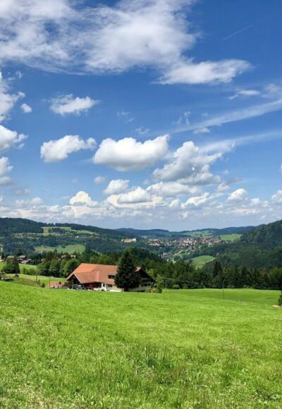 Blick von Steibis nach Oberstaufen