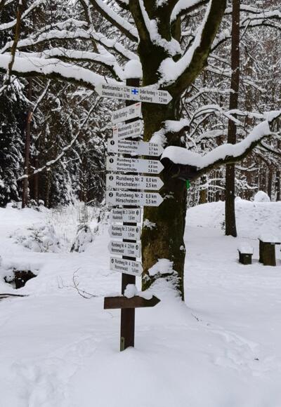 Sehr gute Beschilderung rund um den Großen Kornberg