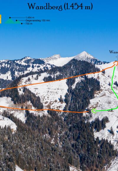 Übersichtsbild Skitour Wandberg - Topo.