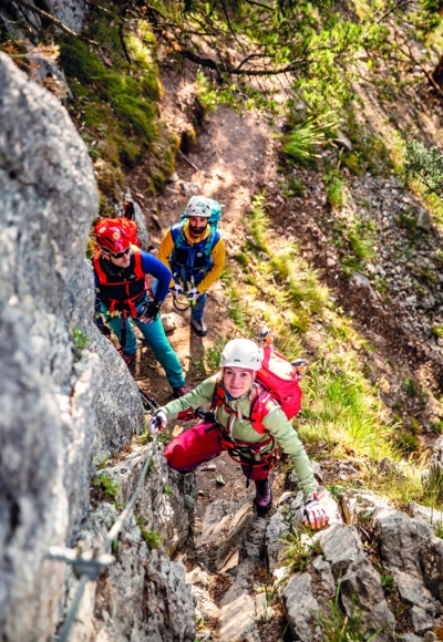 Einstieg am Absamer Klettersteig