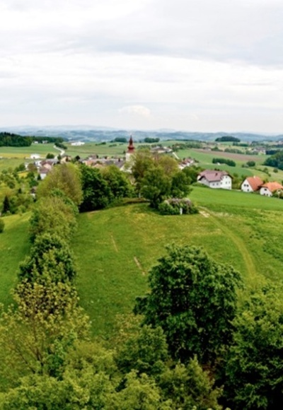 Panorama Kirchberg - Blick vom Aussichtsturm Burgstall