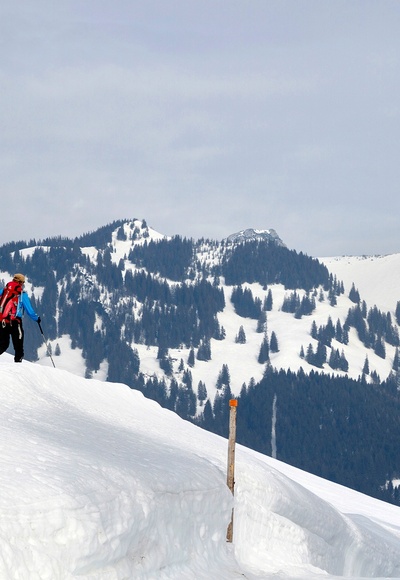 Da soll´s hinaufgehen: der Geigelstein von der Karspitze aus gesehen.