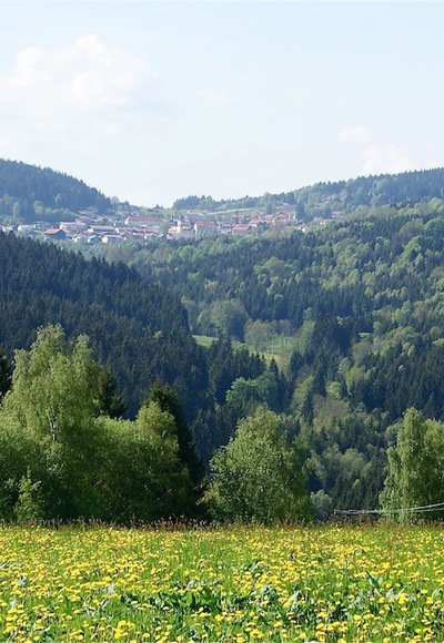 Blick von Rettenbach durch das Englmarbachtal nach St. Englmar