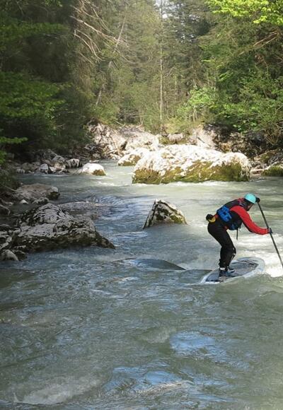 Eingang zur Griesenschlucht - Paddler Marco von Wild South SUP