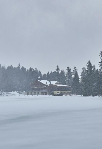 Schneegestöber am Arbersee