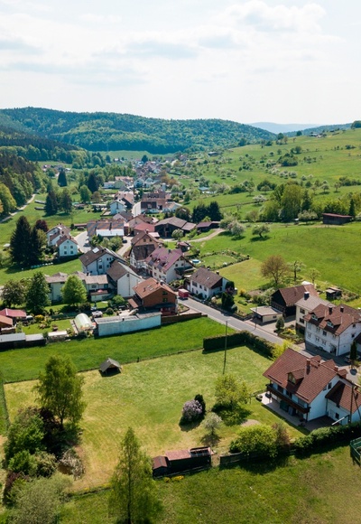 Blick auf Eschau OT Wildensee