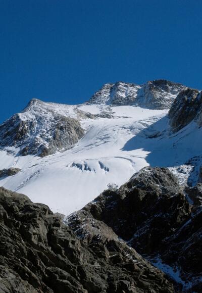 Hohe Geige mit Rötkarlferner vom Kapuzinerjoch