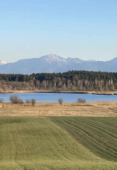 Alpenpanorama hinter dem Eschenauer See