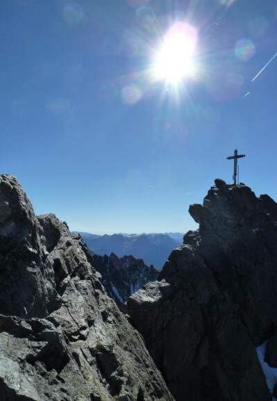 Die Schlüsselstelle, bei der der Gipfel schon zum Greifen nah ist.