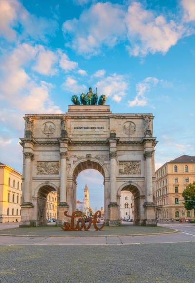 Radtour Sightseeing - Siegestor Triumphbogen in München