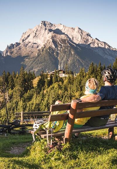 Ausblick vom Toten Mann über den Hirschkaser zum Hochkalter