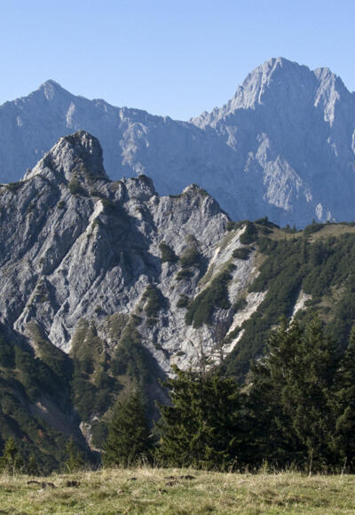 Gipfelschau vom Hochalplkopf zu Rappen(klamm)spitze und Wörner
