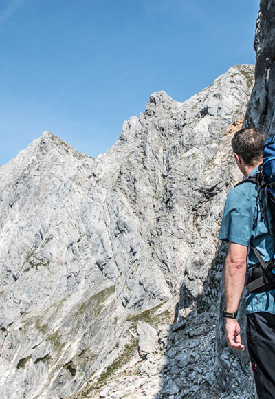 Aufstieg über Schaflsteig zur Mayrbergscharte