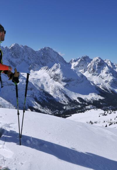 Am Brand, Blick ins Skigebiet Ehrwalder Alm