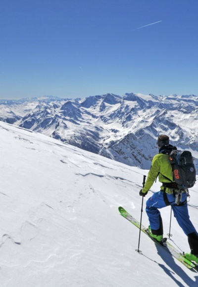 Übergang zum Hohen Eis, Blick auf Ötztaler Alpen