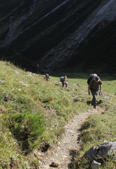 Aufstieg aus dem Talschluss des Großen Walsertals