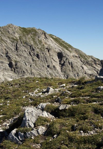 Das kreuzlose Kreuzspitzl vor der  Kreuzspitze