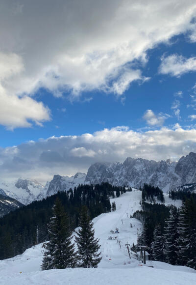 Ausblick auf den Gosaukamm vom Gipfel