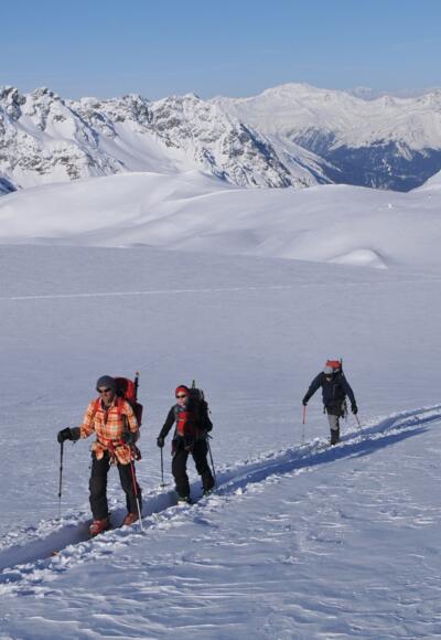 Aufstieg am Silvrettagletscher