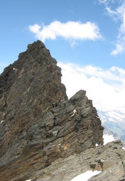 Kletterei am Verbindungsgrat zum Hohe Wilde Nordgipfel