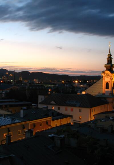 Blick vom Kapuzinerberg über die Stadt Salzburg