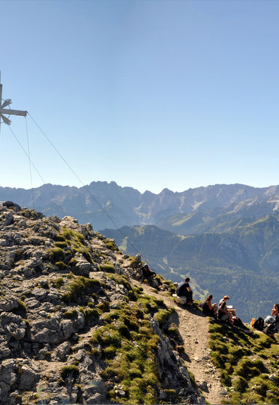 Panorama über den Gipfel hinweg