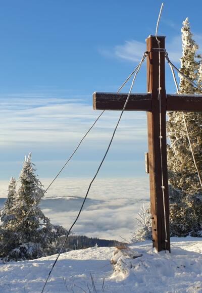 Hochbuchberg mit Blick Richtung Grünburgerhütte und Alpenvorland