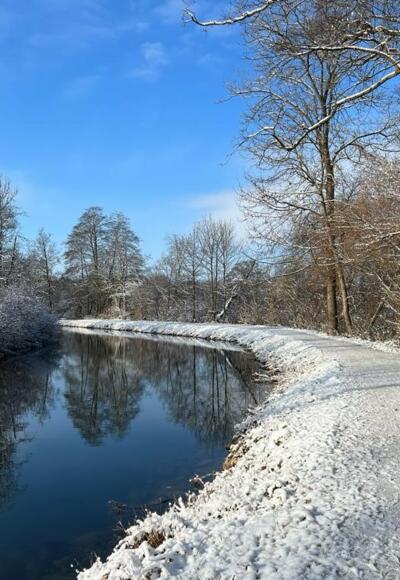 Winter am Amperkanal bei Kloster Fürstenfeld