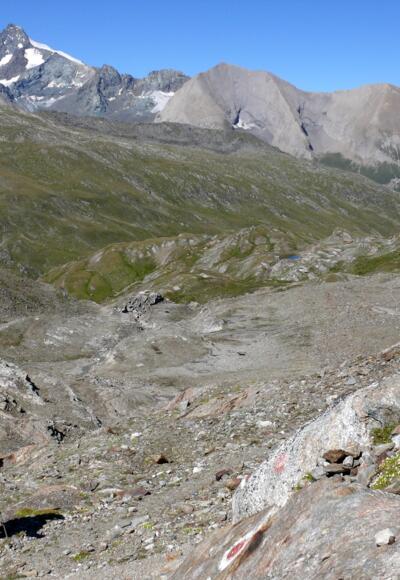 Weg in Richtung Peischlachtörl mit Blick auf den Großglockner