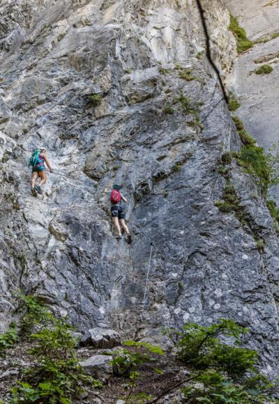 Am Beginn des Klettersteigs