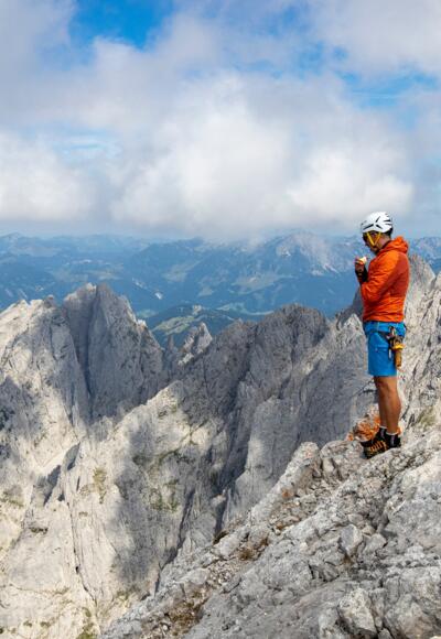 Alpinklettern pur auf die Große Bischofsmütze, 2458 m.