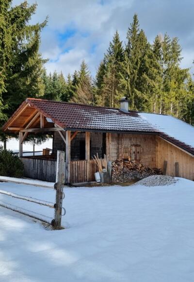 Eine Hütte am Gipfel
