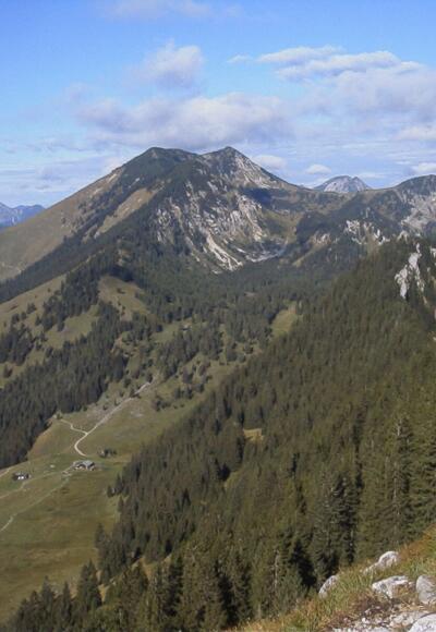 Blick vom Brünnstein auf den Traithen