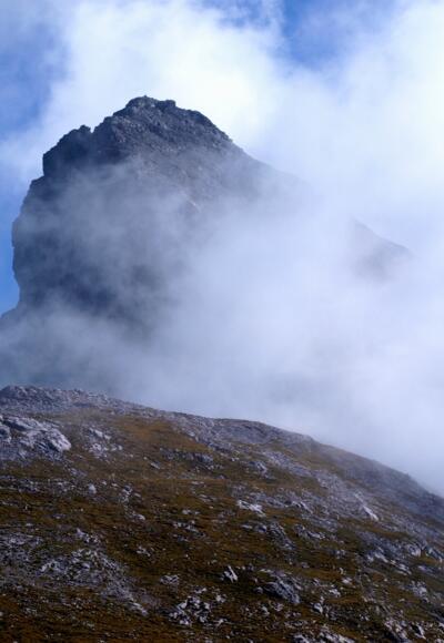 Kl. Solstein 2637 m, noch nebelverhüllt