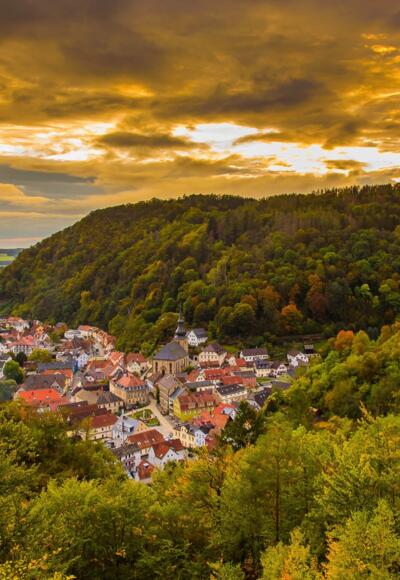Blick von der &quot;Schönen Aussicht&quot; auf Bad Berneck im Fichtelgebirge