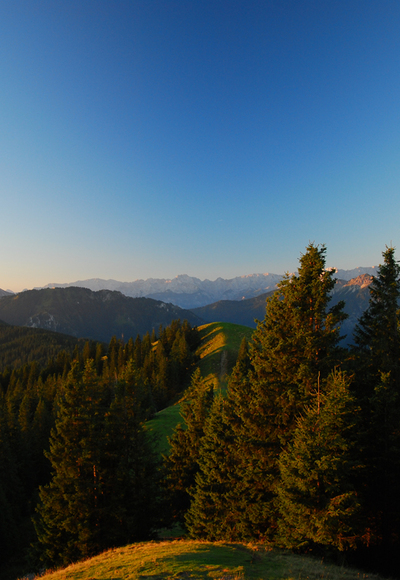 Blick vom hinteren Hörnlegipfel auf den Stierkopf