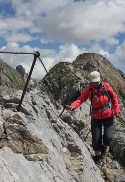Seilversicherungen im südlichen Steigabschnitt