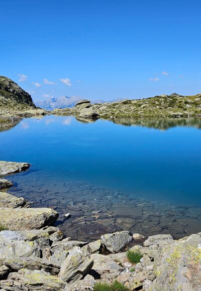 Blauer See. Aber den erreicht man erst nach dem Morgenkogel beim Abstieg.