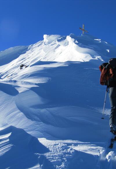 kurz unter dem Gipfel des Regenspitz
