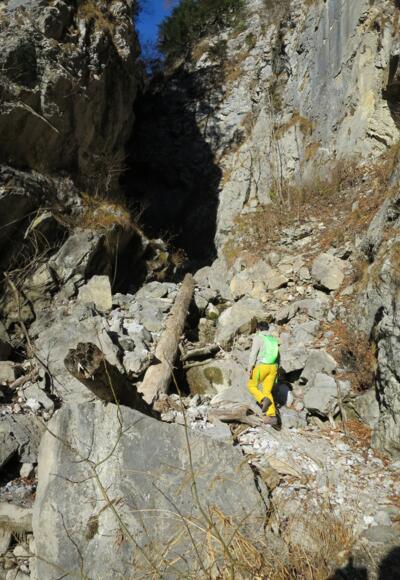 Die Klamm verändert sich laufend und der beste Weg muss immer wieder neu gefunden werden.