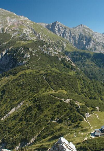 Anstieg zum Schneibstein (Vordergrund Stahlhaus)