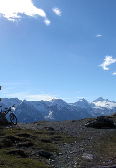 Auf dem Geiseljoch mit Blick auf den Hintertuxer Gletscher