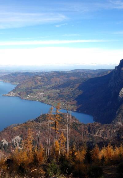 Atterseeblick mit Mahdlschneid rechts