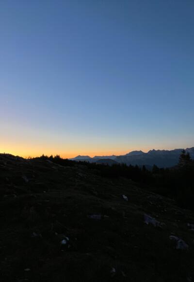 Sonnenaufgang am Streicher in den Chiemgauer Alpen