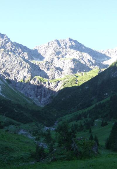 Zitteklapfenmassiv in der Morgensonne