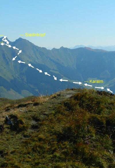 Grubereck und Bernkogel vom Hirschkopf gesehen
