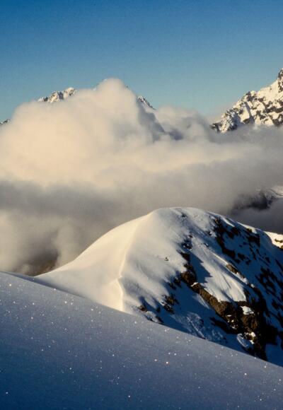 Blick vom oberen Rötkarlferner zum Kaunergrat