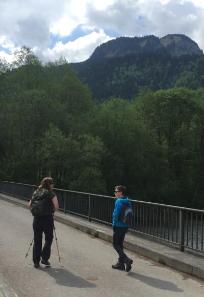 Start der Tour an der Ostrachbrücke in Vorderhindelang