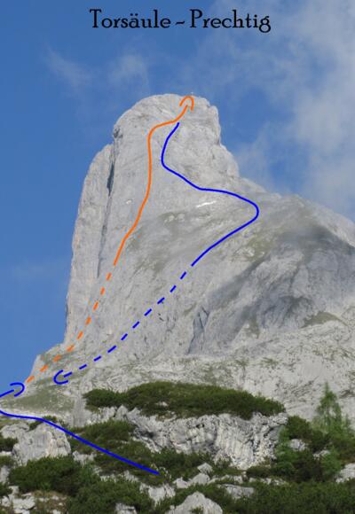 Torsäule - Übersichtsbild der Tour Prechtig und Abstieg